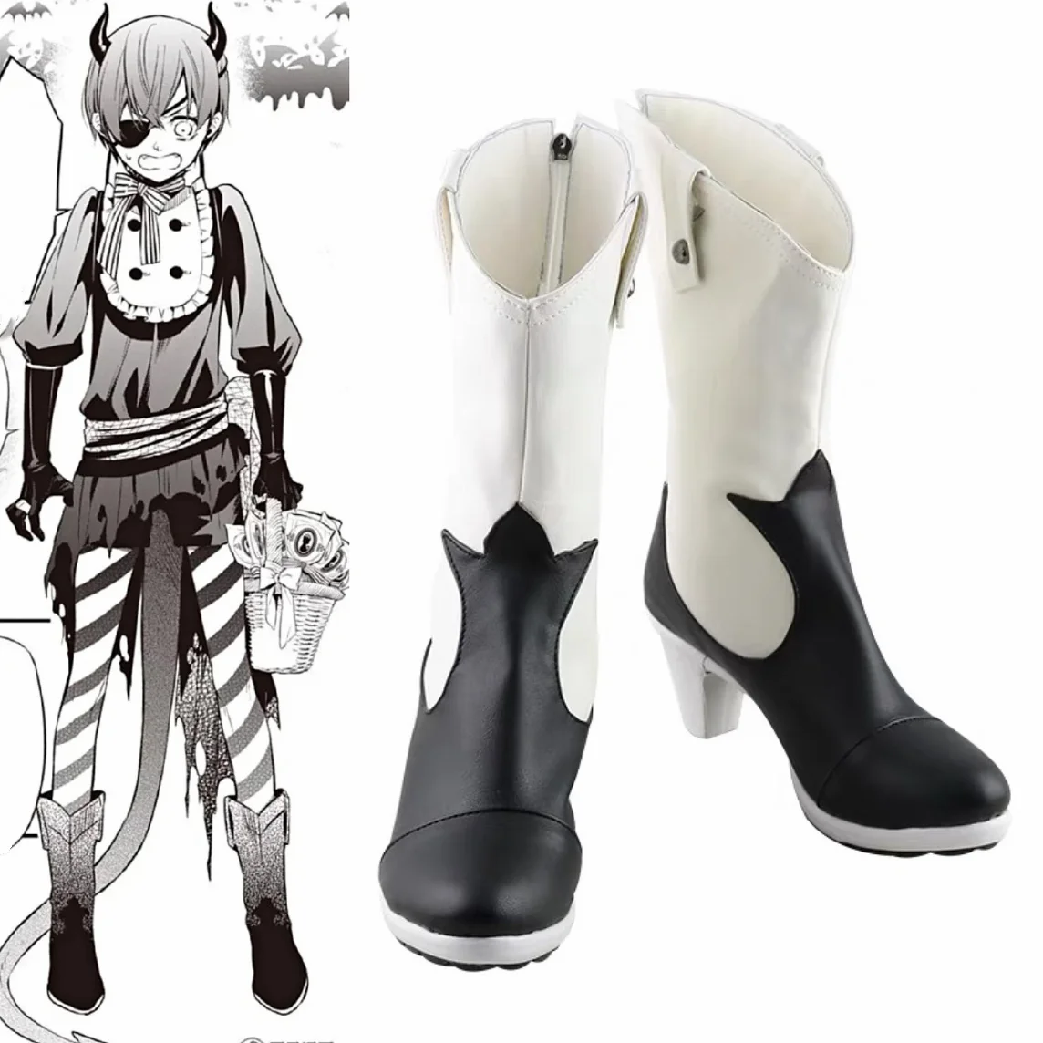 Kuroshitsuji Black Butler Ciel Phantomhive Cosplay Boots Shoes Costume Accessories Halloween Party Shoes