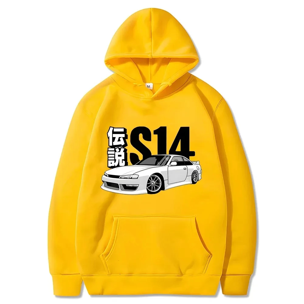 Initial D JDM Hoodie Vintage S14 FD Drift Japanese Cars Printed Sweatshirt Harajuku Tracksuit Loose Men Streetwear Pullover Tops