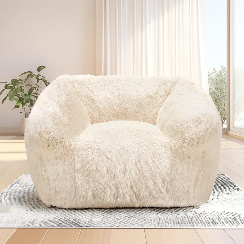 Giant Bean Bag Chair for Adults,Large Bean Bag Sofa with Armrests&Stuffed Memory Foam