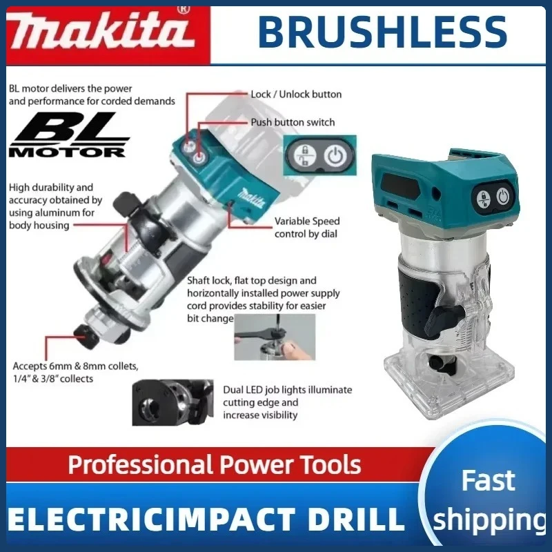 เครื่องตัดแต่งกิ่งไม้ไร้สาย Makita DRT50 รุ่นดั้งเดิม แบบไร้แปรงถ่าน ชาร์จไฟได้ ใช้สำหรับงานเซาะร่อง งานกัด งานแกะสลักไม้