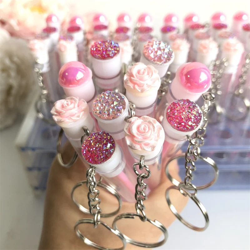 Cepillos de pestañas dorados, carretes, varitas de rímel de pestañas reutilizables en tubos, contenedor de peine para cejas, herramientas aplicadoras con llavero