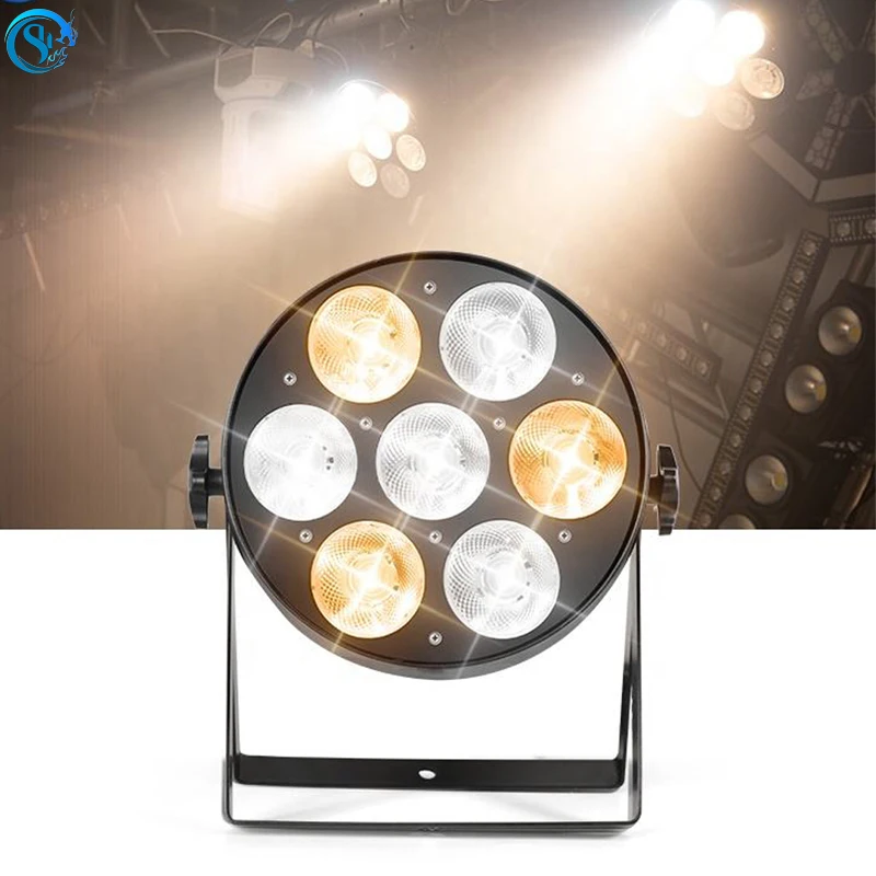 High Power 7*50W LED COB Dual Color Warm White Gloss Stage Audience Par Light DMX Control For Wedding Party Show