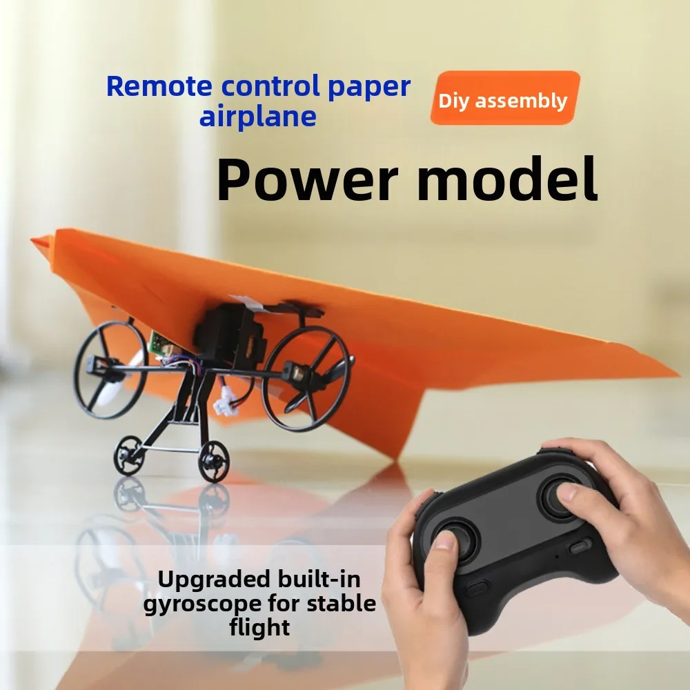 DIY RC Paper Airplane Kit, Remote Control Paper Plane Requires Assembly, Aircraft Model Hobby Toy, DIY Assembly Accessories Set
