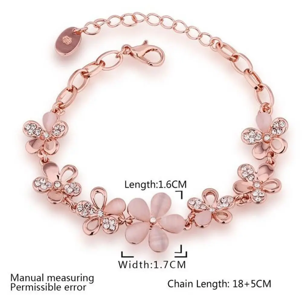 Casual 1 PC Charming Cat\'s Eye Opal Bracelet Women Flower Chian