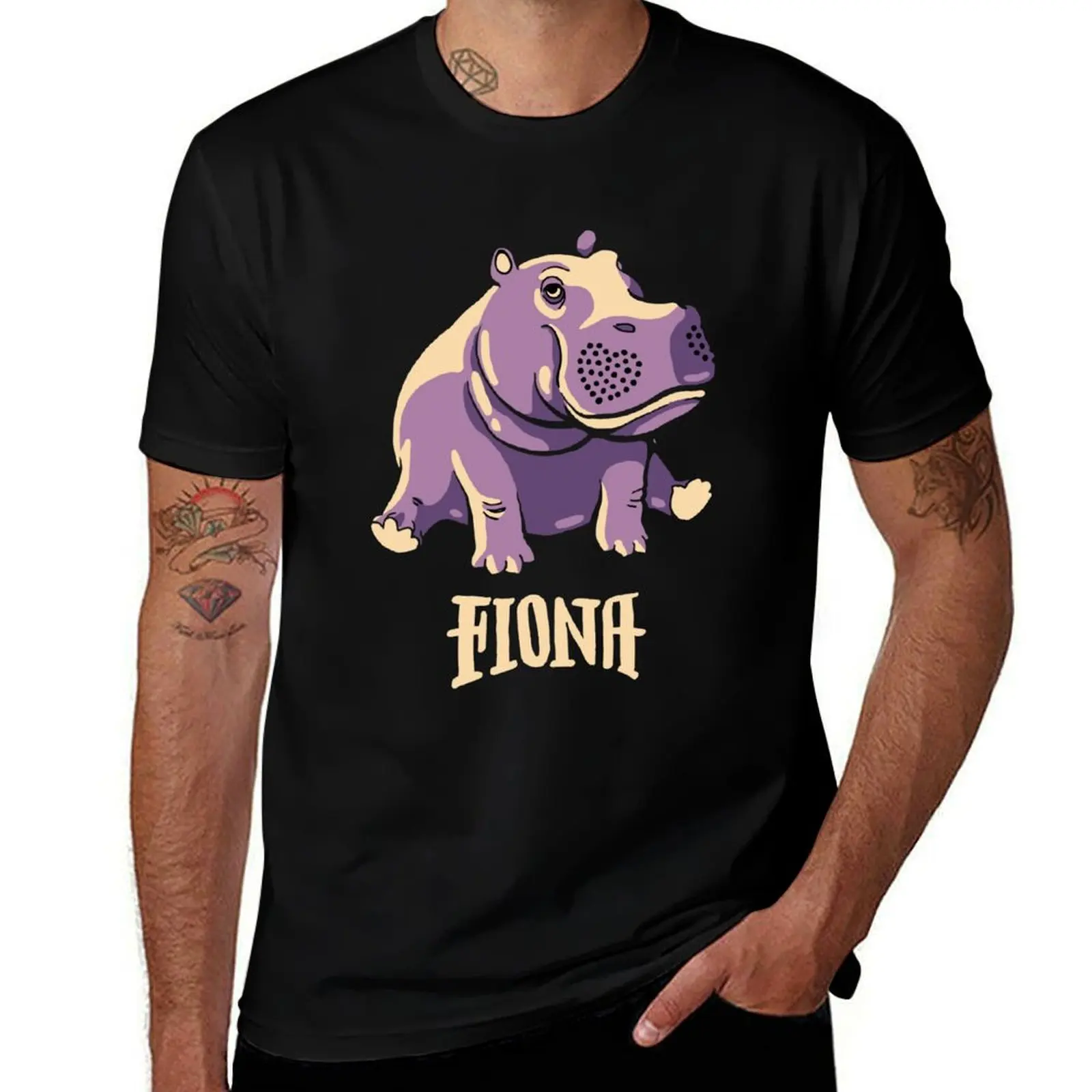 Футболка «Фиона-бегемот» # Футболка TeamFiona Merch с милым изображением детеныша бегемота, мужская футболка с принтом.