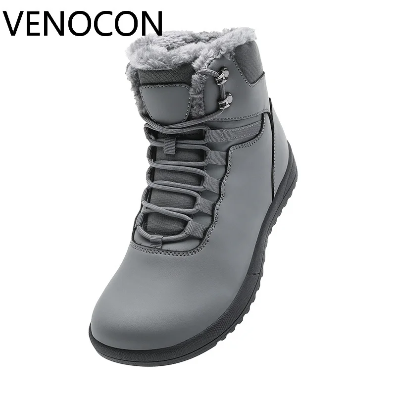 VENOCON Barefoot Wide Nose Toe Box Feet Synthetic Upper Waterproof Zero Drop Winter Snow Boots Sneakers Shoes For Men Man Woman