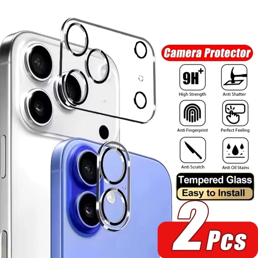 

2 шт., прозрачные защитные пленки для объектива камеры HD для iPhone 17 16 15 14 Pro Max 13 12 11 Pro 16 15 14 Plus, защитное стекло от царапин