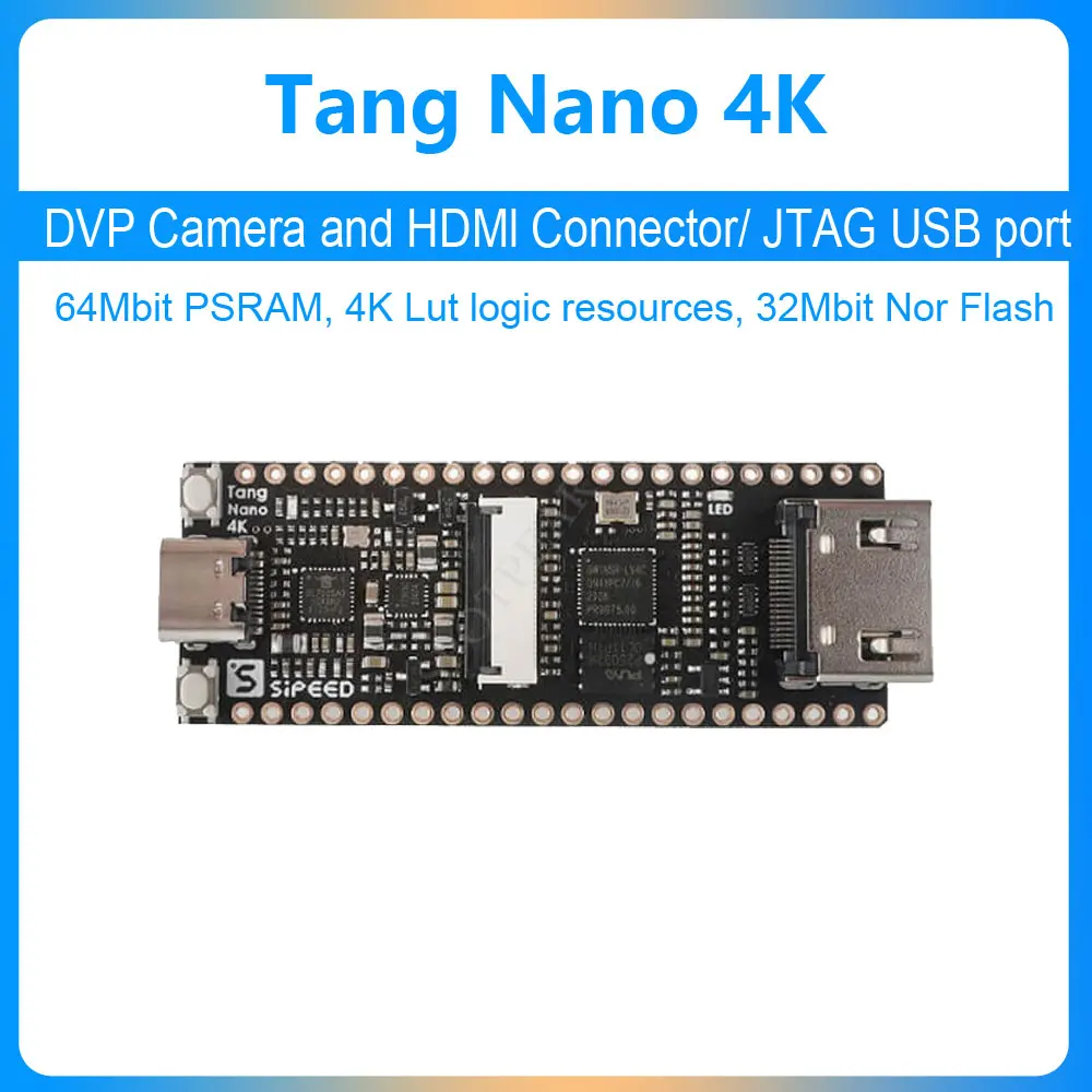 

Sipeed Lichee Tang Nano 4K FPGA мини плата разработки W1NSR-LV4C GOAI Gowin 64Mbit PSRAM 32Mbit Nor Flash Бортовая 4K Lut HDMI