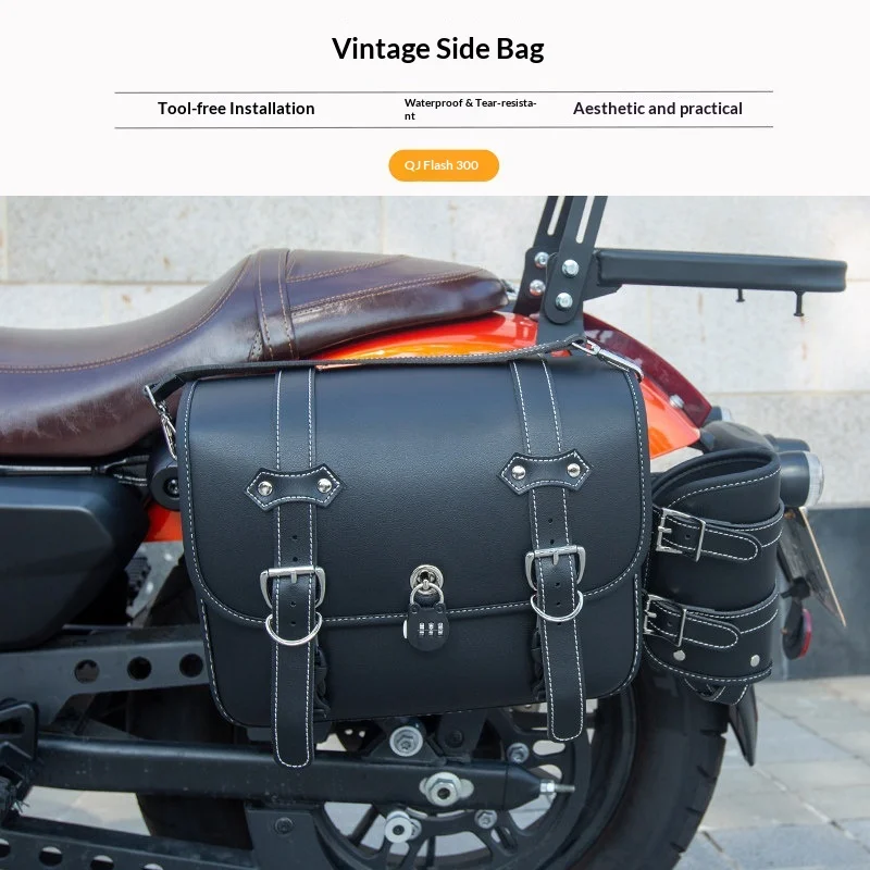 【Premium】For Qianjiang QJ flash 300 side bag modification parts side side case leather bag waterproof quick release retro bumper