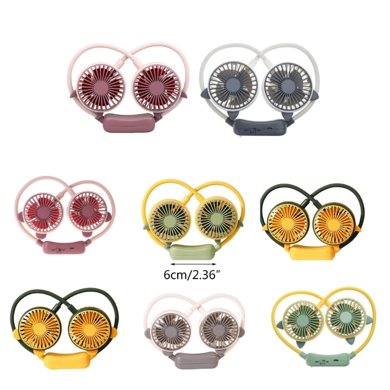 USB قابلة للشحن مروحة شريط حول الرقبة منفذ الرياح المحيطي 500Mah قابلة للشحن مروحة صغيرة دروبشيبينغ