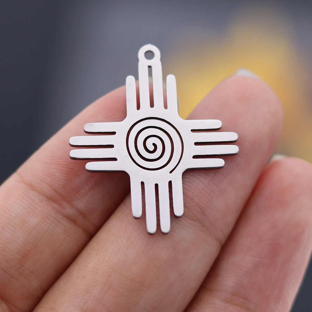 3pcs Healing Warmth Amulet Mexico Zia Sun Symbol Charm DIY Jewelry Making Fashion Earring Necklace Bracelet Pendants Accessories view 6