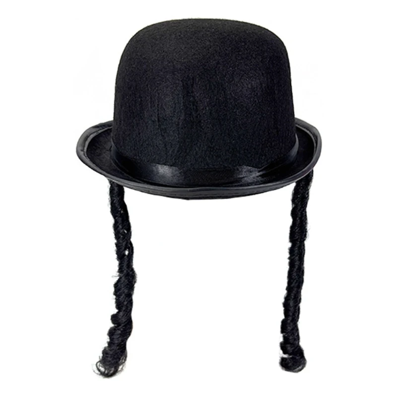 Classical Tall Hat With Decorative Braid Multiuse Design Bowler Cap For Party