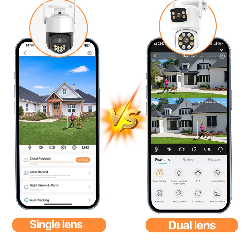 WONSDAR PTZ WiFi Camera Outdoor HD IP Camera Human Auto Tracking Night Vision Security CCTV Video Surveillance P2P iCSee APP