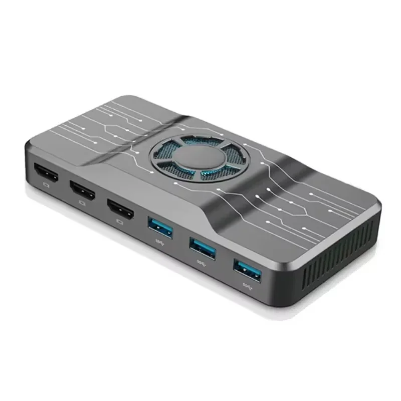 3.0 Docking Station H1 Universal Laptop HUB With RGB Cooling Fan for Windows Mac Android Support Mac M1 Chip