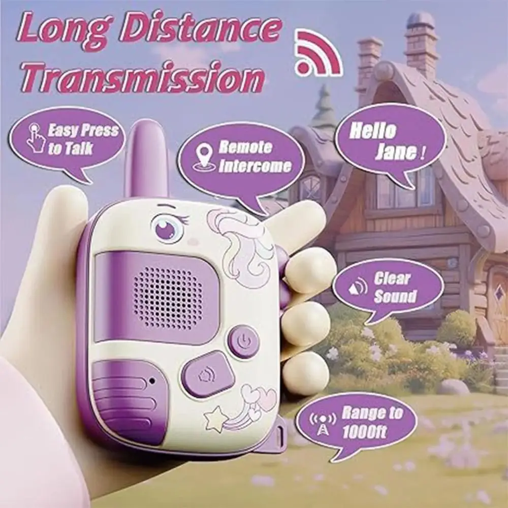 1 par adorável dinossauro walkie talkies cordão wearable de longo alcance comunicação sem fio chamada com um clique