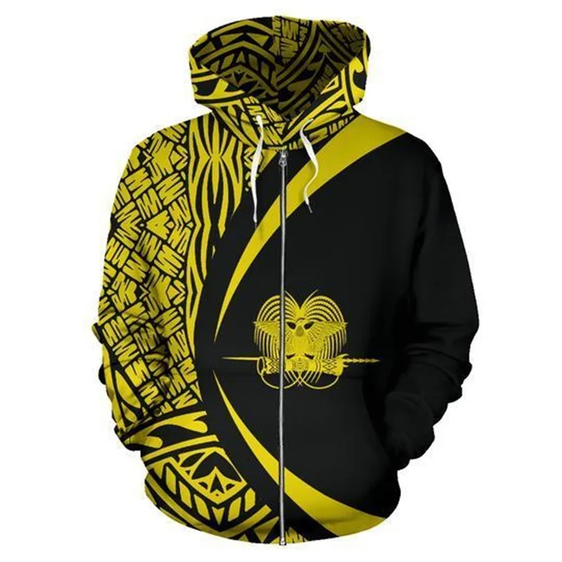 3d Country Flag Papua Nieuwe Guinea Grafische Hoodie Pullover Casual Hoodies Jas Met Ritssluiting Voor Heren Oversized Retro Tattoo Hoodie