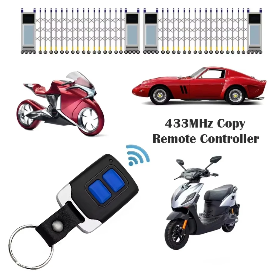 

1PC 433Mhz Wireless Remote Control Receiver Module RF Transmitter Electric Clone Gate Garage Door With Keychain For Home
