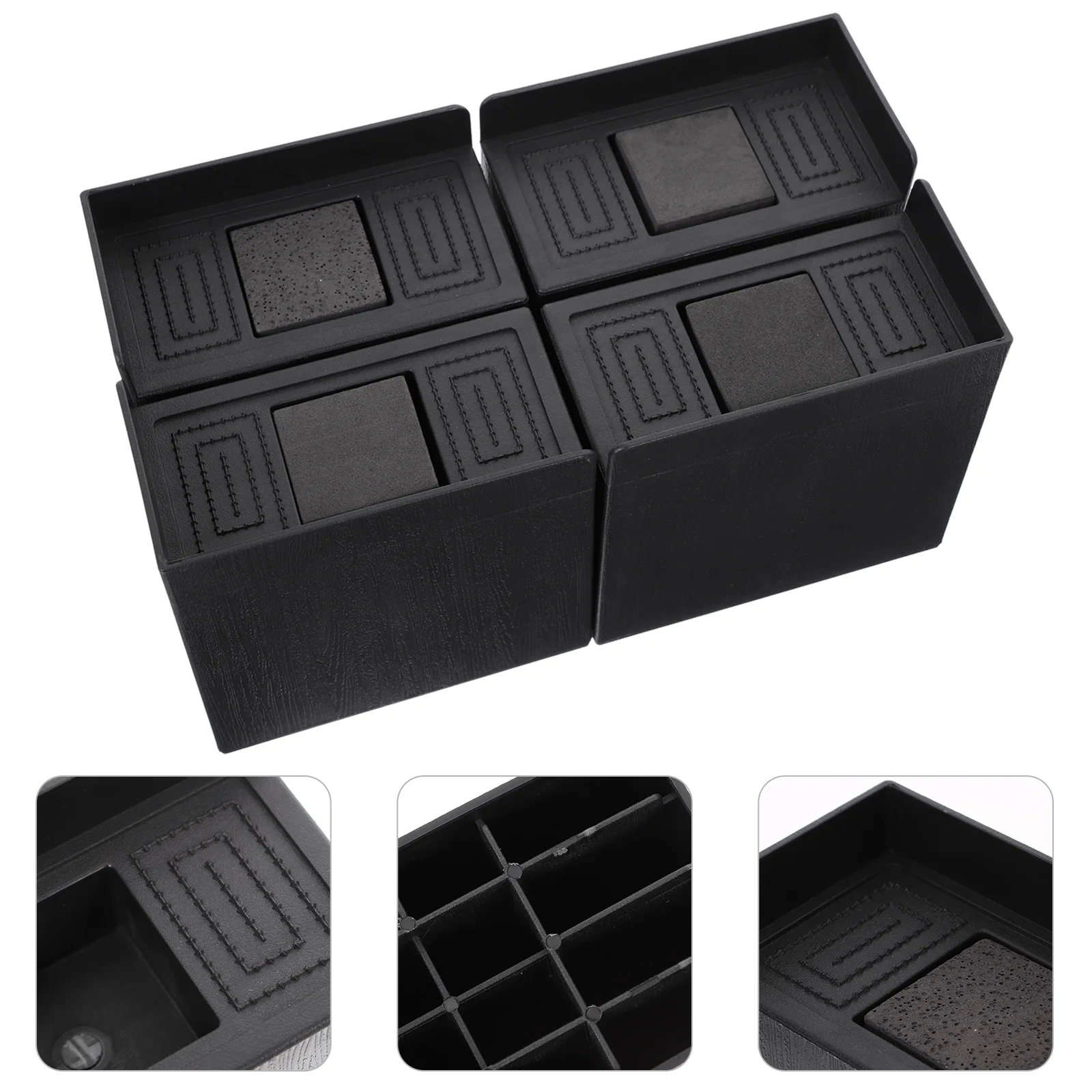 

4 Pcs Furniture Risers Black Rubber Bed Lifts Heavy Duty Sturdy Non Table Chair Sofa Couch Washing Machine Risers for Desk