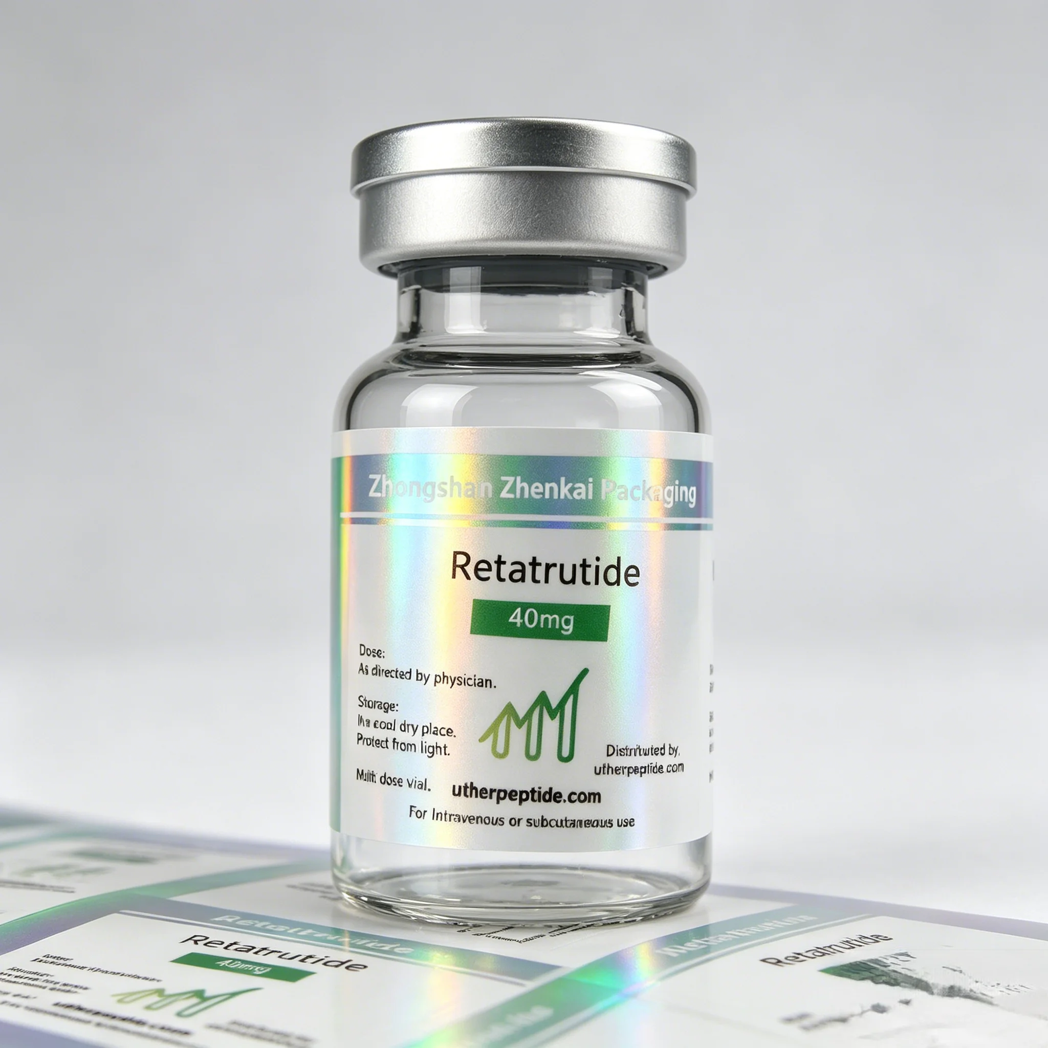Custom Premium Adhesive Labels,Holographic Laser Stickers for 3ml 5ml 10ml Peptide Vials,Beauty & Fitness Industry