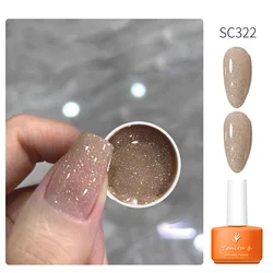 7ml Glitter Sequins silver shimmer brown Gel Nail Polish Sequins Semi permanent Varnish Soak Off UV/LED Glossy For Nails Art