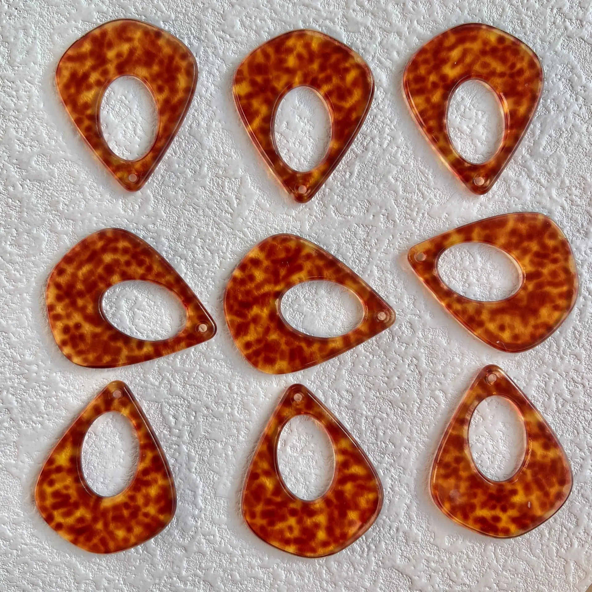 

10pcs Fashion Waterdrop Pendant Charms Handmade Acrylic Hollow Necklace Earrings Pendnat Connectors Diy Jewelry Making Findings