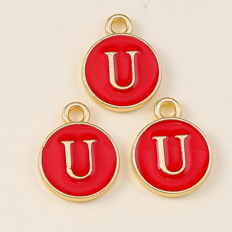 Leslie 20 Stück Niedliche Rote Doppelseitige Mini-Alphabet-Anhänger mit 26 Buchstaben für DIY-Namensschmuck, Halsketten, Armbänder und Ohrringe – Detail 18