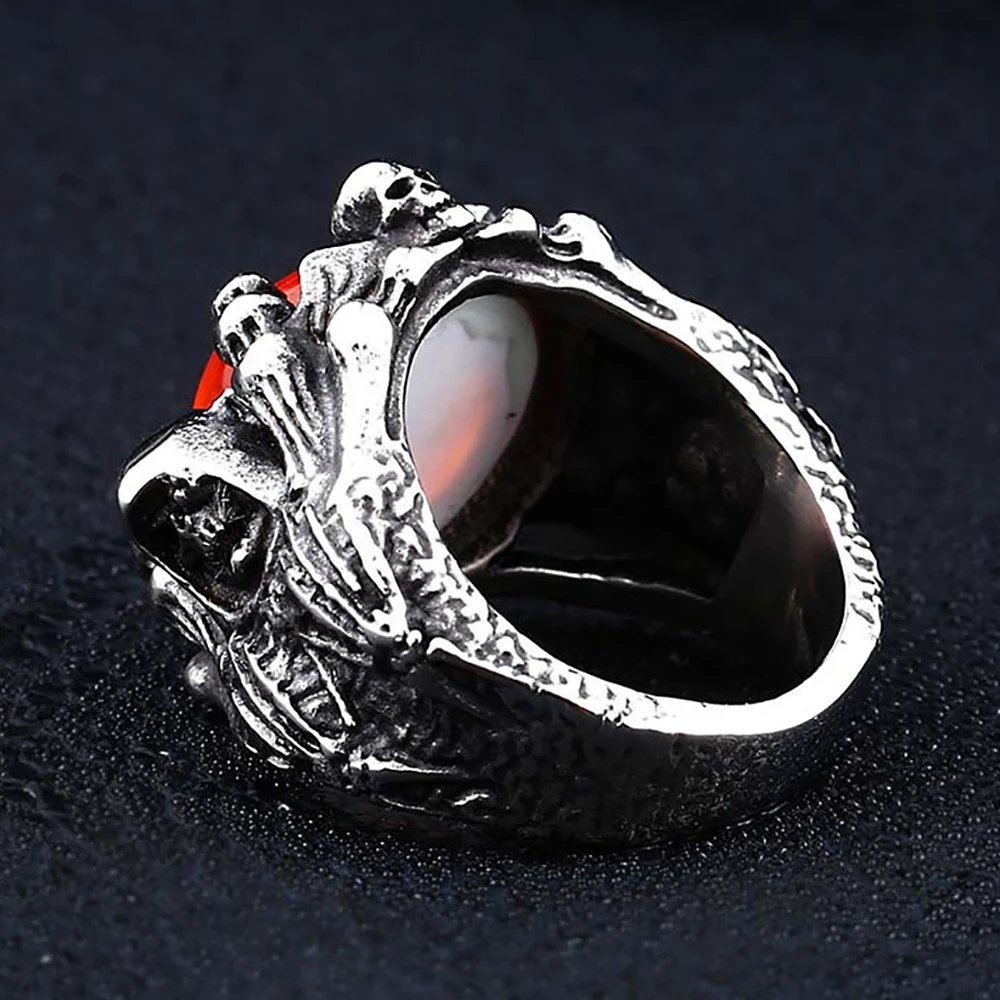 Fashion Creative Stainless Steel Evil Eye Dragon Claw Skull Rings For Men Women Personality Punk Rock Jewelry Gifts Dropshipping