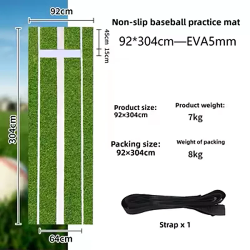 2026 Fast Shipping 16mm Eco-Friendly Durable Waterproof Fire Resistant Soft Large Size Indoor Softball Batting Swinging Mat Putt
