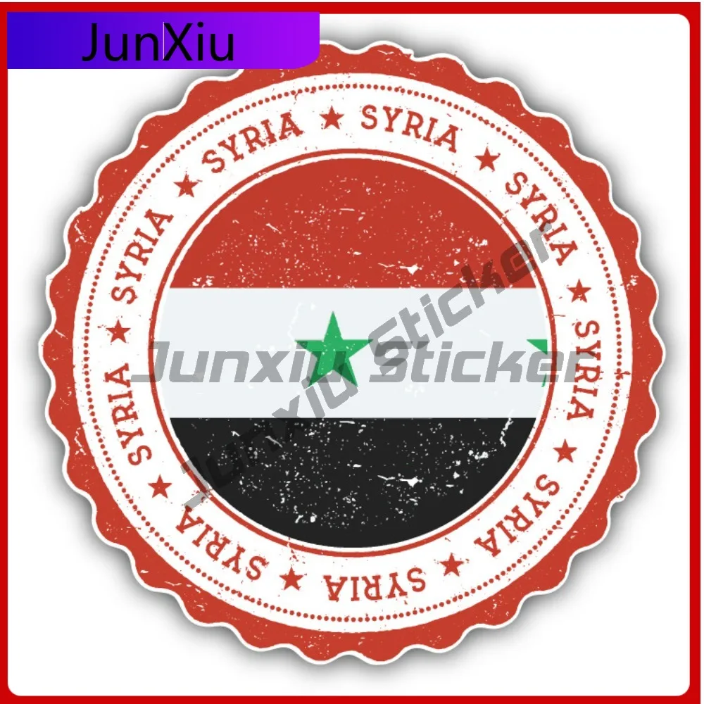 

Syria Flag Creative Sticker Stamp Car Decal Bumper Stickers Anime Style Bumper Use For Car Window Car Sticker Accessories UV