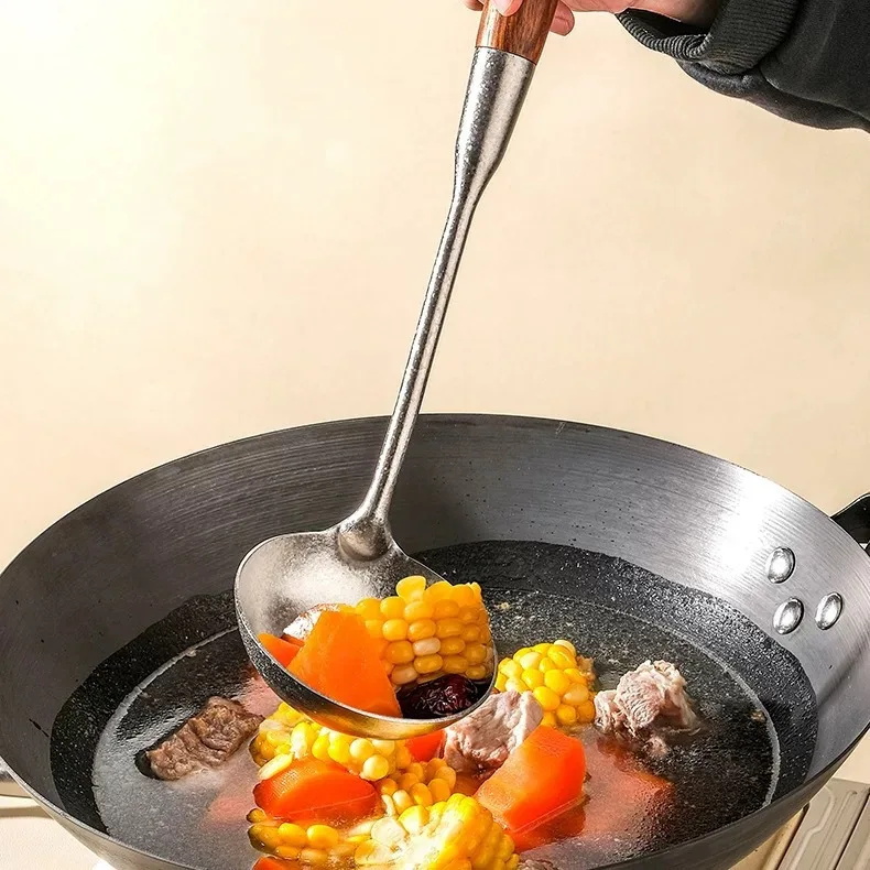 DSA pure titanium spatula kitchen utensils household colander soup spoon frying spatula stir fry spoon cooking spatula wooden
