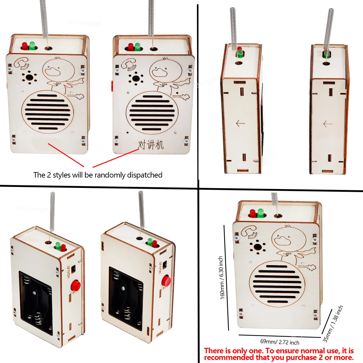 Chriyungel Houten DIY Walkie Talkie Model Kit STEM Educatieve Wetenschap Natuurkunde Speelgoed Creatief Schoolproject voor kinderen