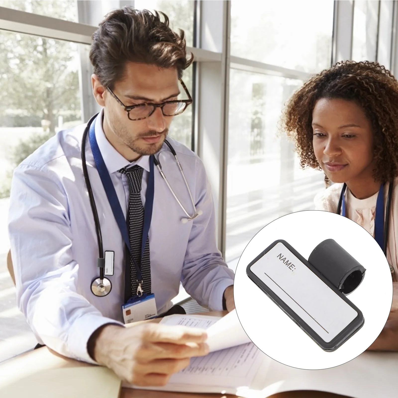 5 Pcs Stethoscope Name Tag Tags ID Identification Clip Card Holder Pp Tube Replacement Student