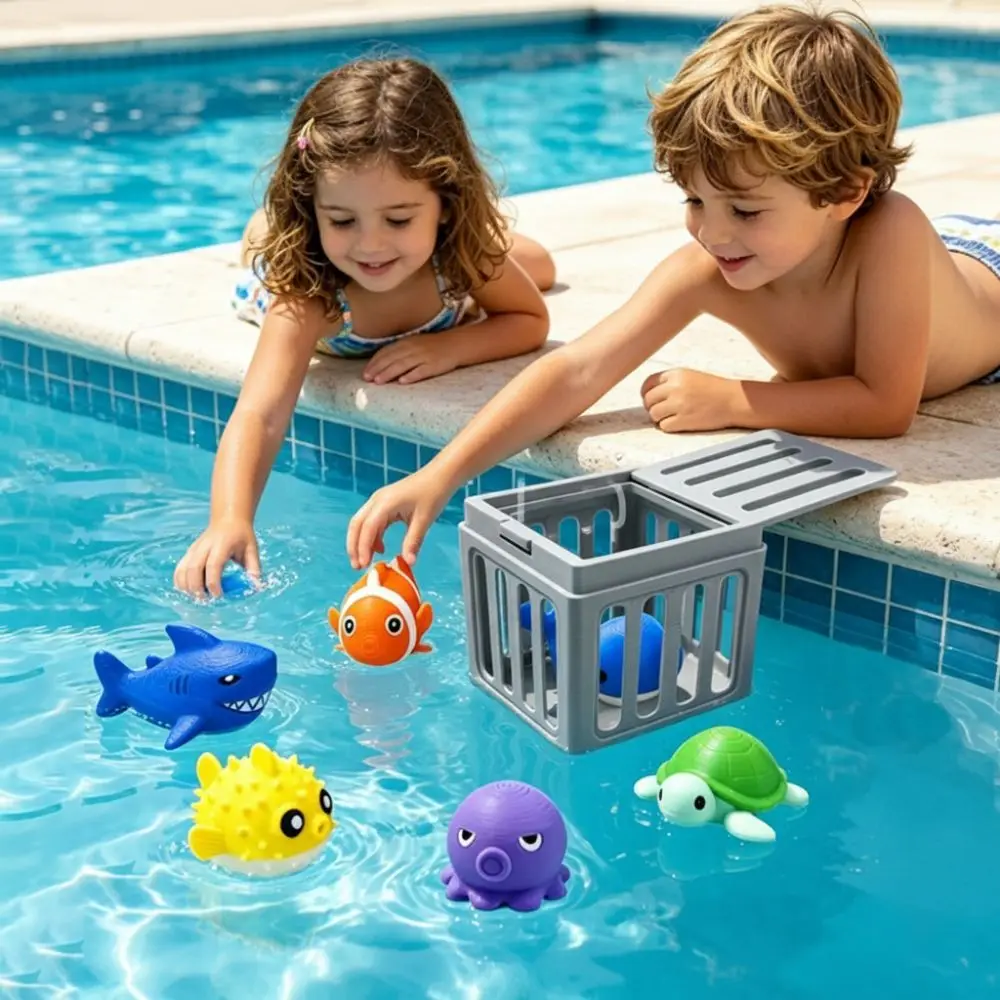 Ocean Animals Children's Pool Diving Cute Cartoon Design with Storage Cage Underwater Dive Octopus/Whale/Turtle/Pufferfish