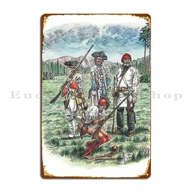 French Troops At The Battle Of Quebec 1759 Metal Sign Pub Funny Cave Designer Garage Tin Sign Poster