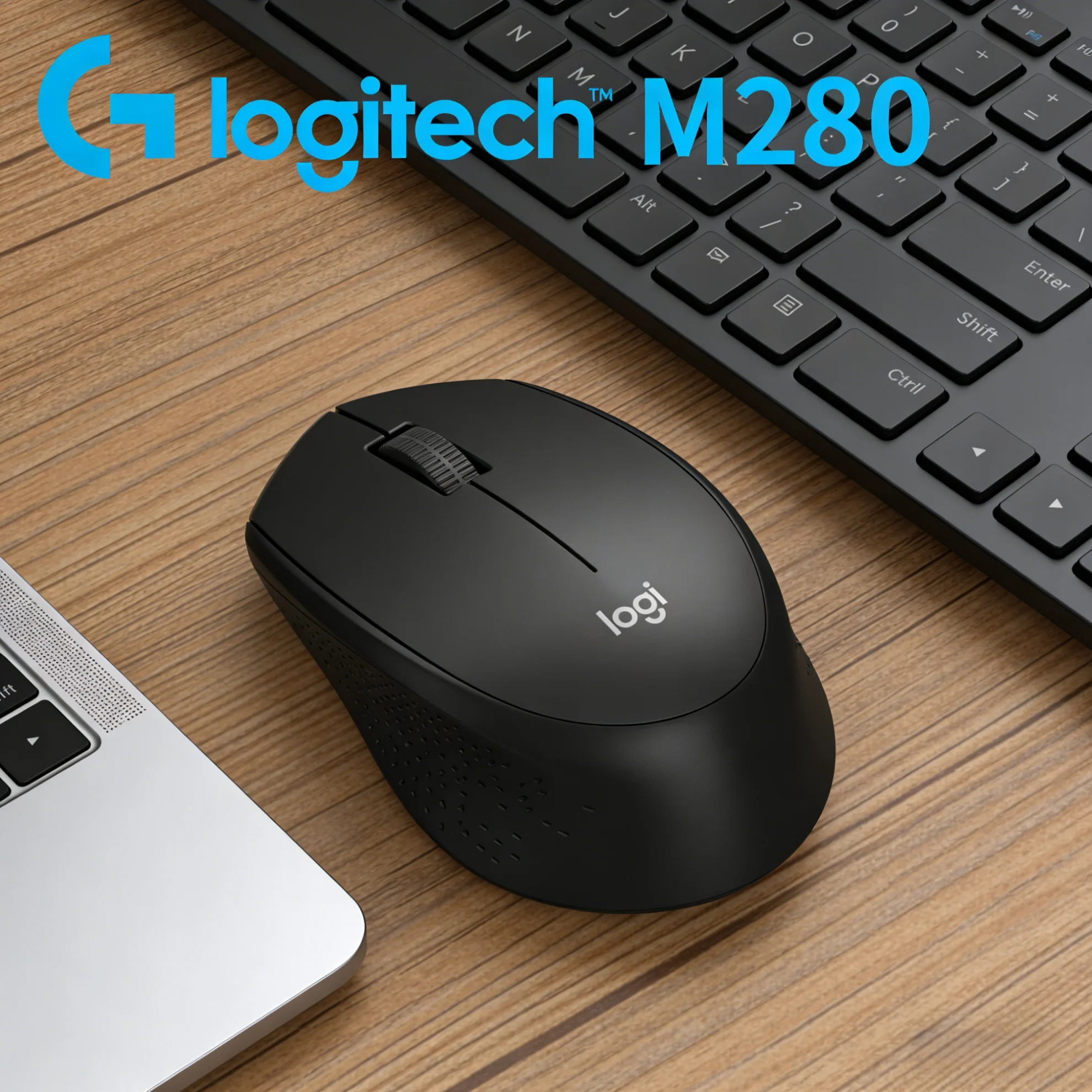 

Logitech M280 Wireless Mouse Ergonomic Right-Hand Design 24 Months Battery 1000 DPI for Home Office PC Laptop