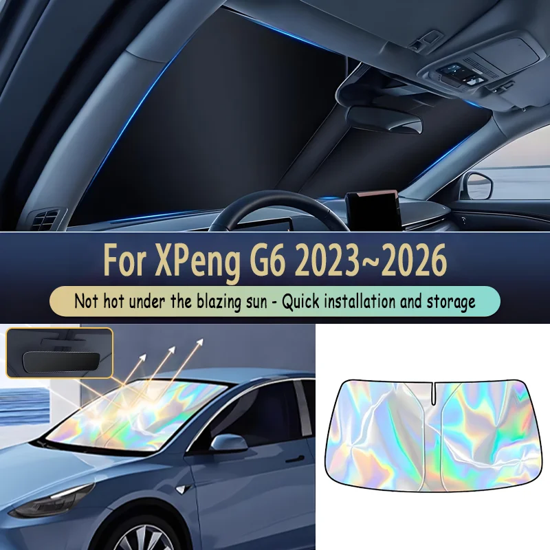 xpeng-g6-2023～2026-2025-2024年式-車用フロントウィンドウサンバイザー-uvカット-反射パラソル-サンシェード-プロテクターカバー