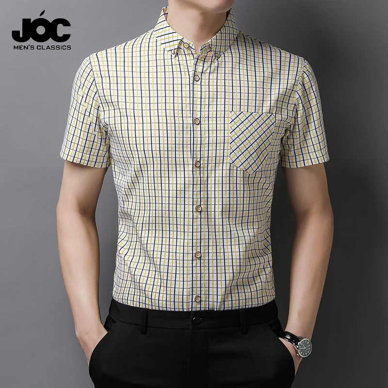 New Men's Casual Plaid Short Sleeved Lapel Shirt Summer Fashionable and Comfortable Wrinkle Resistant Top Without Ironing