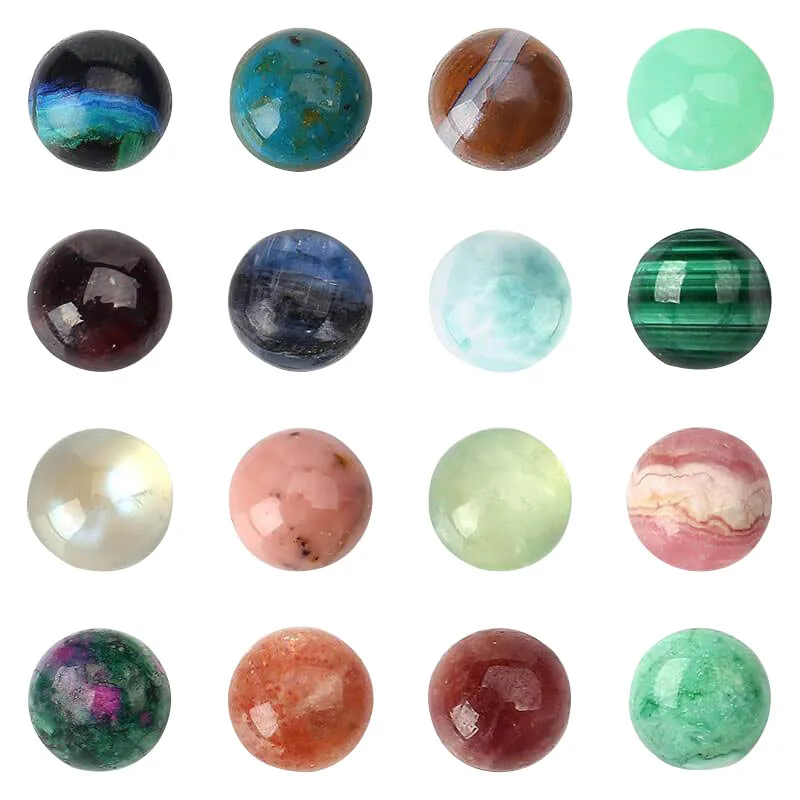 2PCS 4mm 6mm 8mm 10mm Round Flatback Cabochon,High Quality Polished Gemstone Cabochons Beads