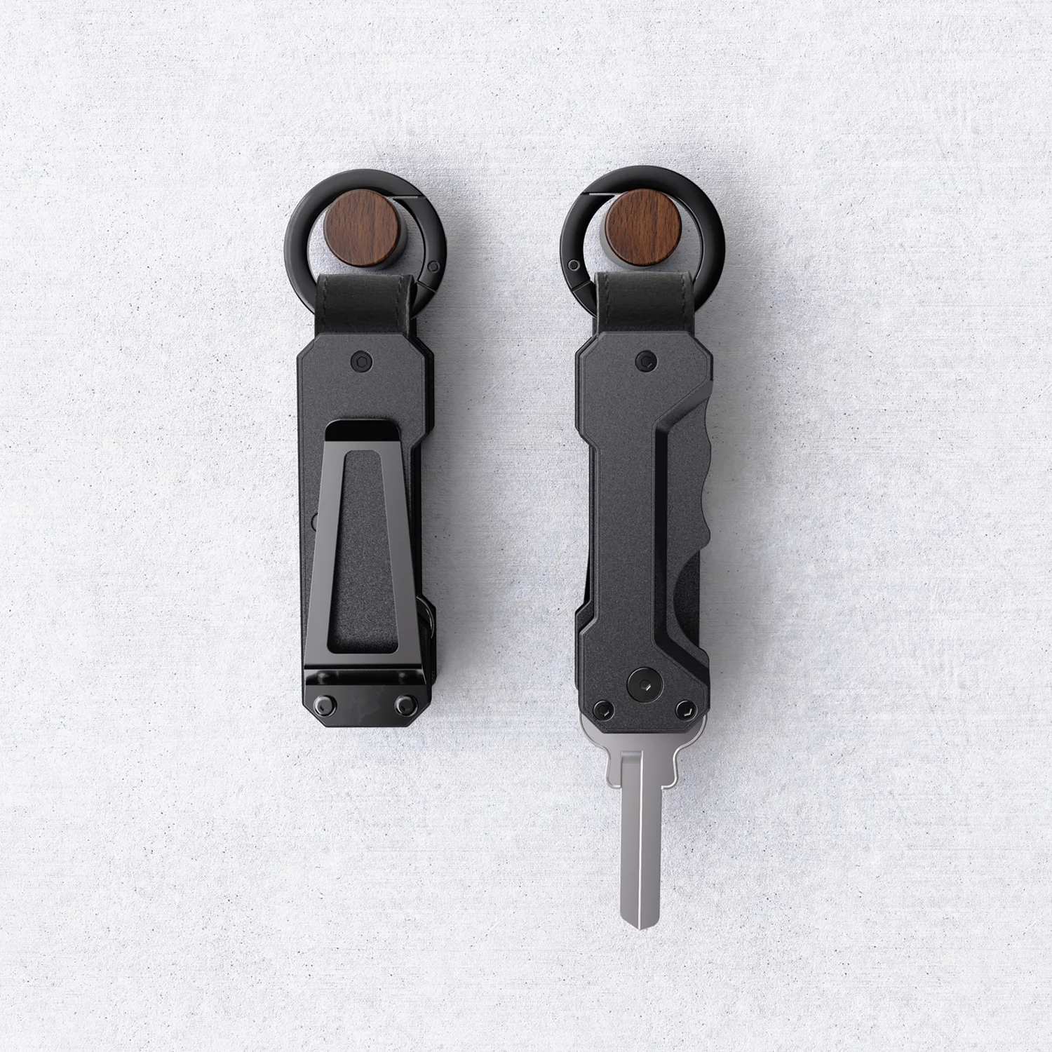 منظم مفاتيح ألومنيوم مدمج مع حلقة تسلق - يحمل بشكل آمن من 1 إلى 6 مفاتيح، سلسلة مفاتيح محمولة للرجال مفتاح EDC