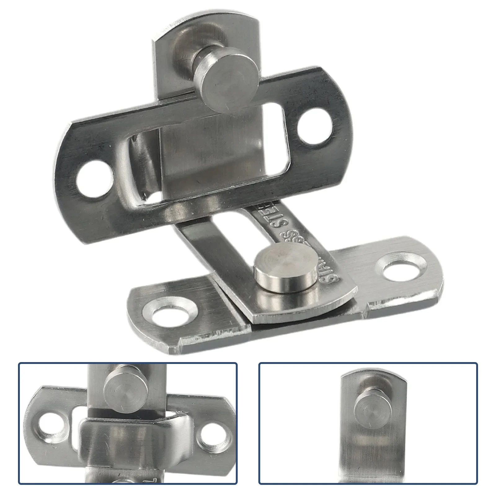 High New Quality Accessories Durable Door Bolt 90 Degree Buckle Hasp Sliding Lock Stainless Steel Sliding Door