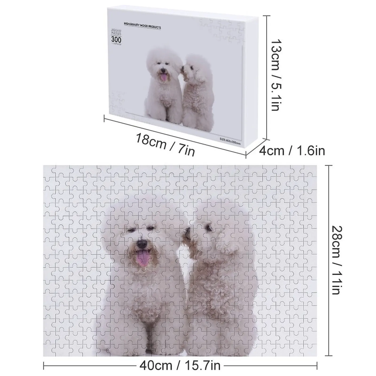 أحجية الصور المقطوعة للكلاب من بيشون فريز، حيوانات خشبية، أعمال فنية، أفكار هدايا شخصية