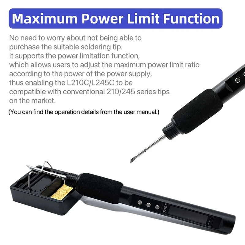Soldador eléctrico portátil PD 100W 50-500 ° C Herramienta de reparación de bricolaje con pantalla a color de temperatura ajustable