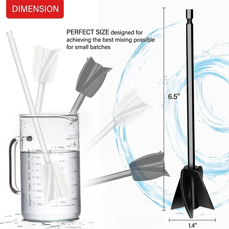 AOAO-16 قطعة من مرفق خلاط الإيبوكسي للحفر والطلاء القابل لإعادة الاستخدام ومجداف خلاط الراتنج لخلط راتنجات الايبوكسي والطلاء والطلاء السيراميكي #6