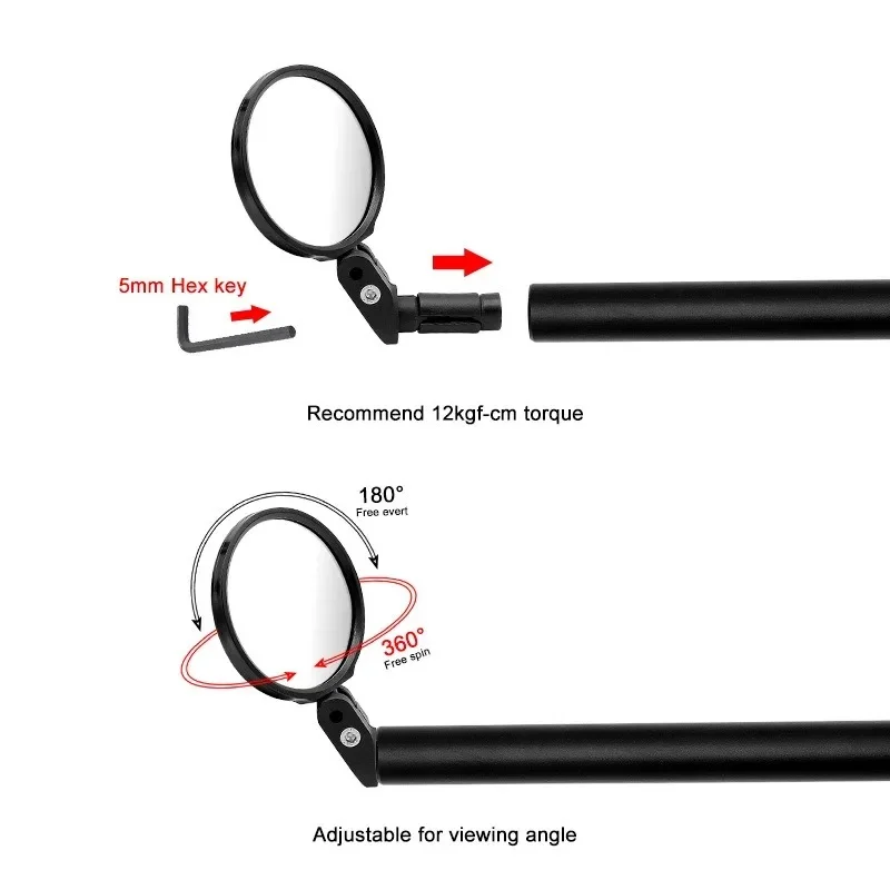 1-6PCS Universal Bicycle Rearview Mirror Adjustable Rotate Wide-Angle Cycling Handlebar Rear View for MTB Road Bike Accessories - view 5
