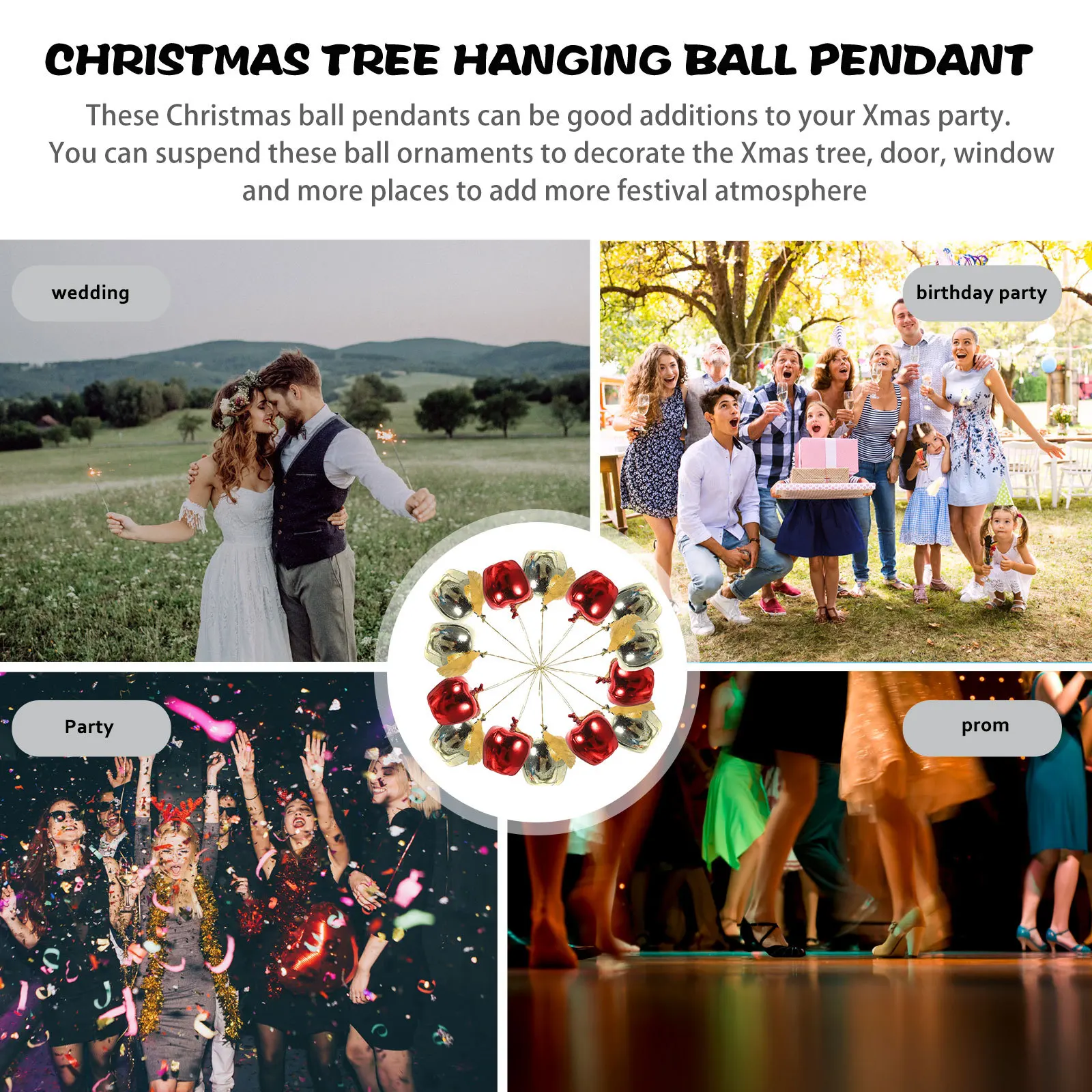 

24Pcs Simulation Apple Christmas Ornaments Beautiful Elegant Design for Tree Branches Table Centerpieces Christmas Ornaments