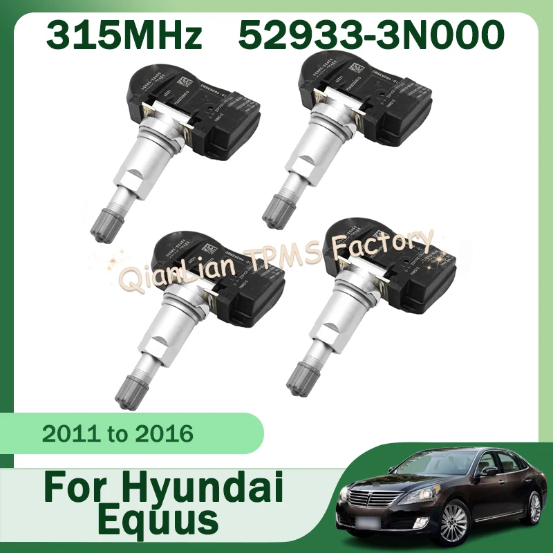 

1/4pcs 52933-3N000 TPMS Tire Pressure Monitoring System For Hyundai Equus Accent Elantra Genesis Coupe Santa Fe Sonata 315MHz