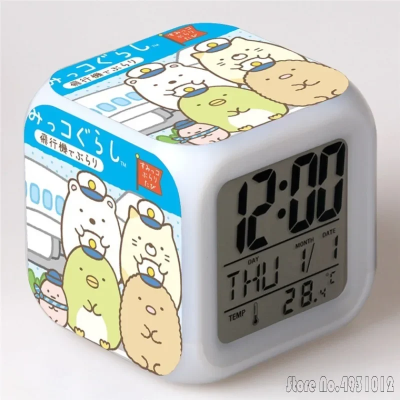 

Anime Cartoon Cute Corner Creatures Alarm Clock Creative Student 8x8x8cm LED Cube with Colorful Light Display Time Week Month