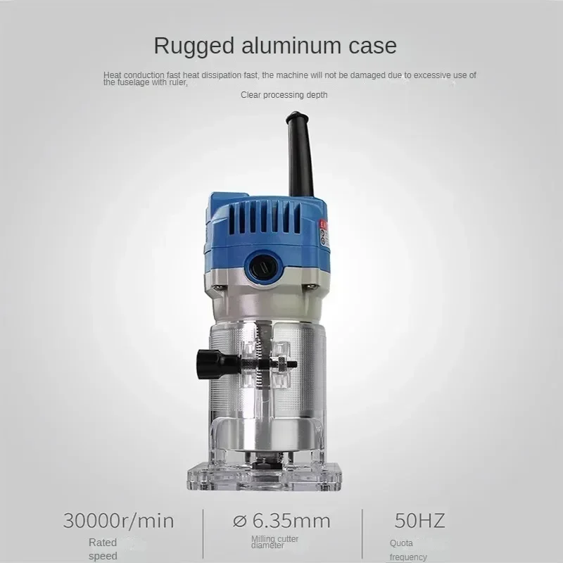 220V Multi-functional Electric Trimmer for Woodworking, Groove Carving and Engraving