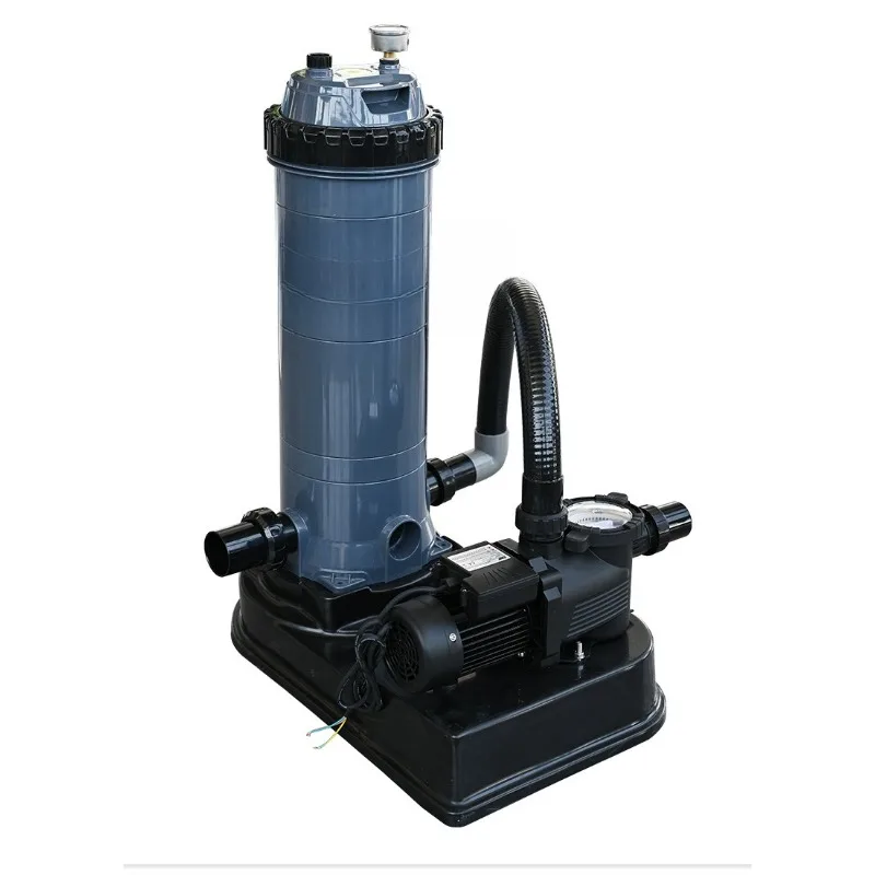 Swimming pool paper core filter integrated with water pump, polyester fiber swimming pool filtration and disinfection equipment