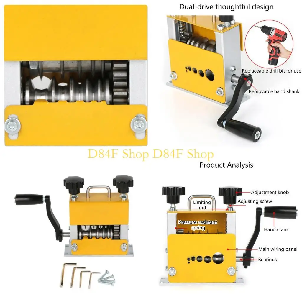 

D84F Handheld Alloy Wire Stripping Machine Manual Electrical Tool For Home Diy Electrical Networking Cores Cable Processing